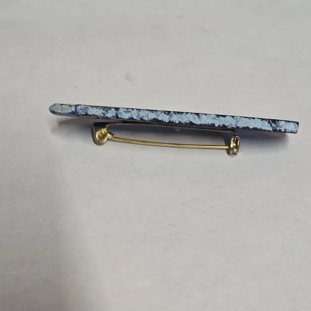 Blue Agate Slice Pin